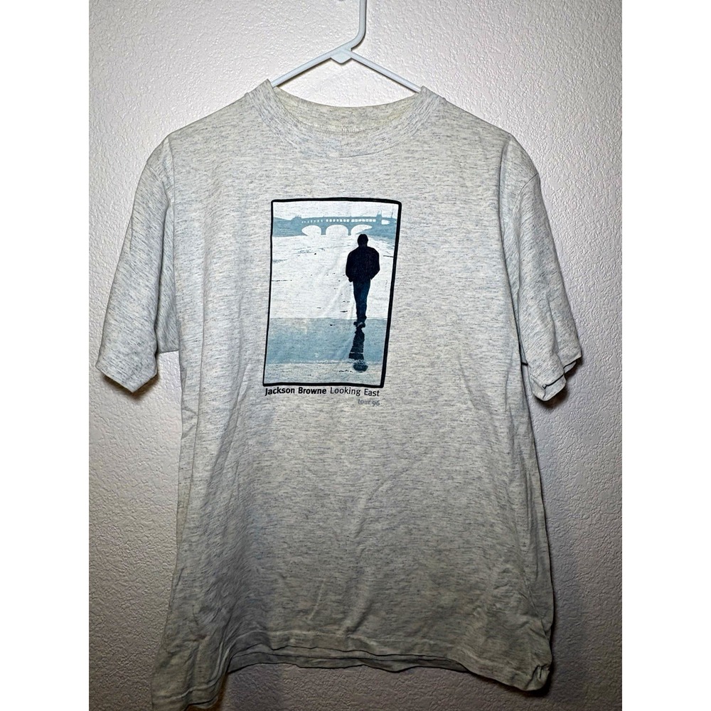 Vintage All Sport Proweight Jackson Browne Graphic T-Shirt, Gray, Size L